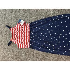 Girls' Red, White, and Blue Star and Stripe Sleeveless Dress Size 10/12